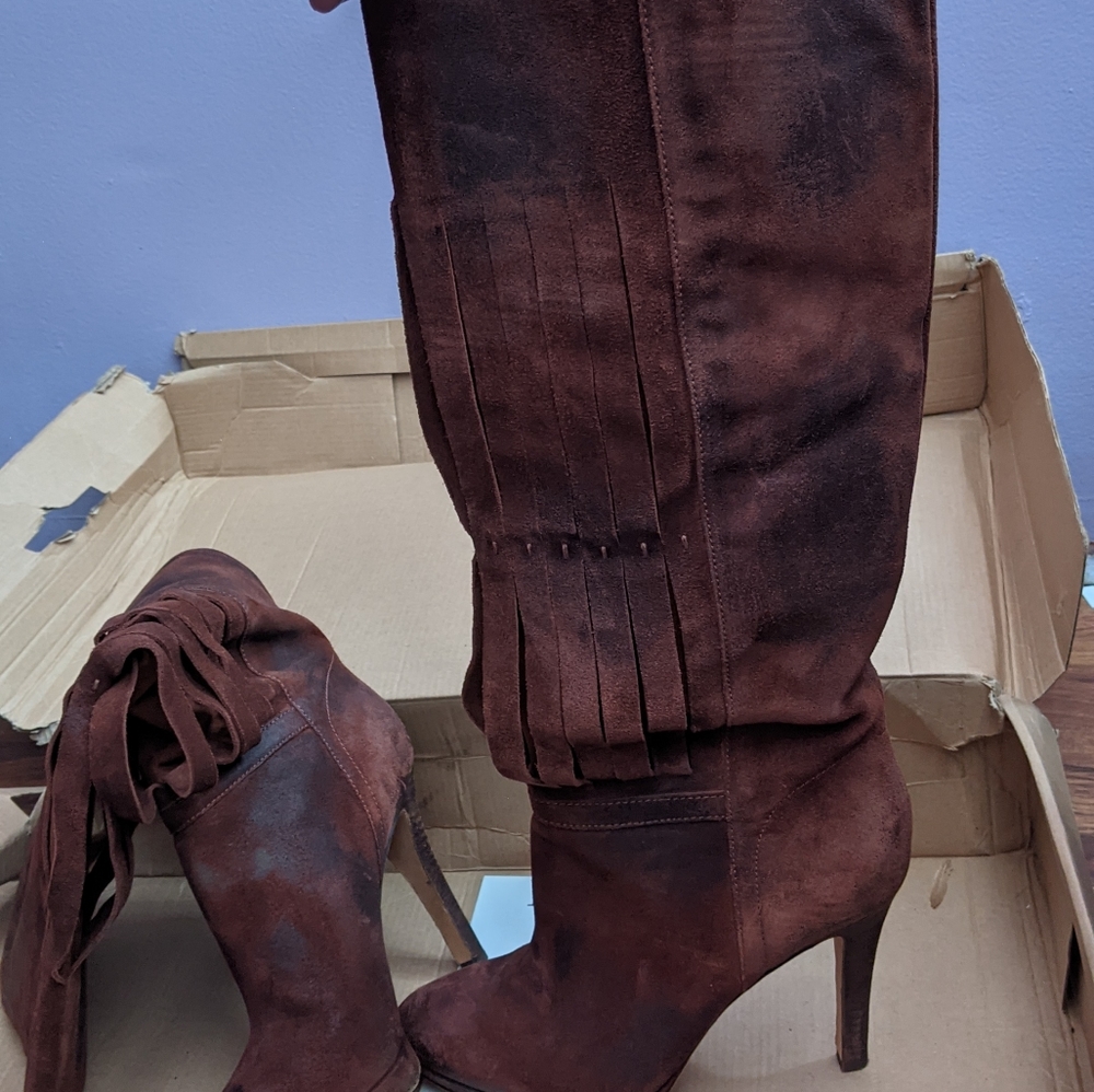 Rustic leather boots